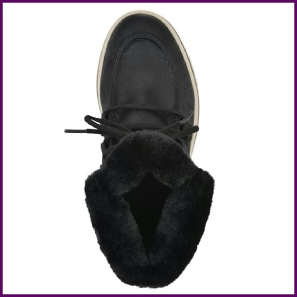 Women's Lace-Up Ankle Booties with Faux Fur Lining, Cushioned Sole, Size - Picture 7 of 8